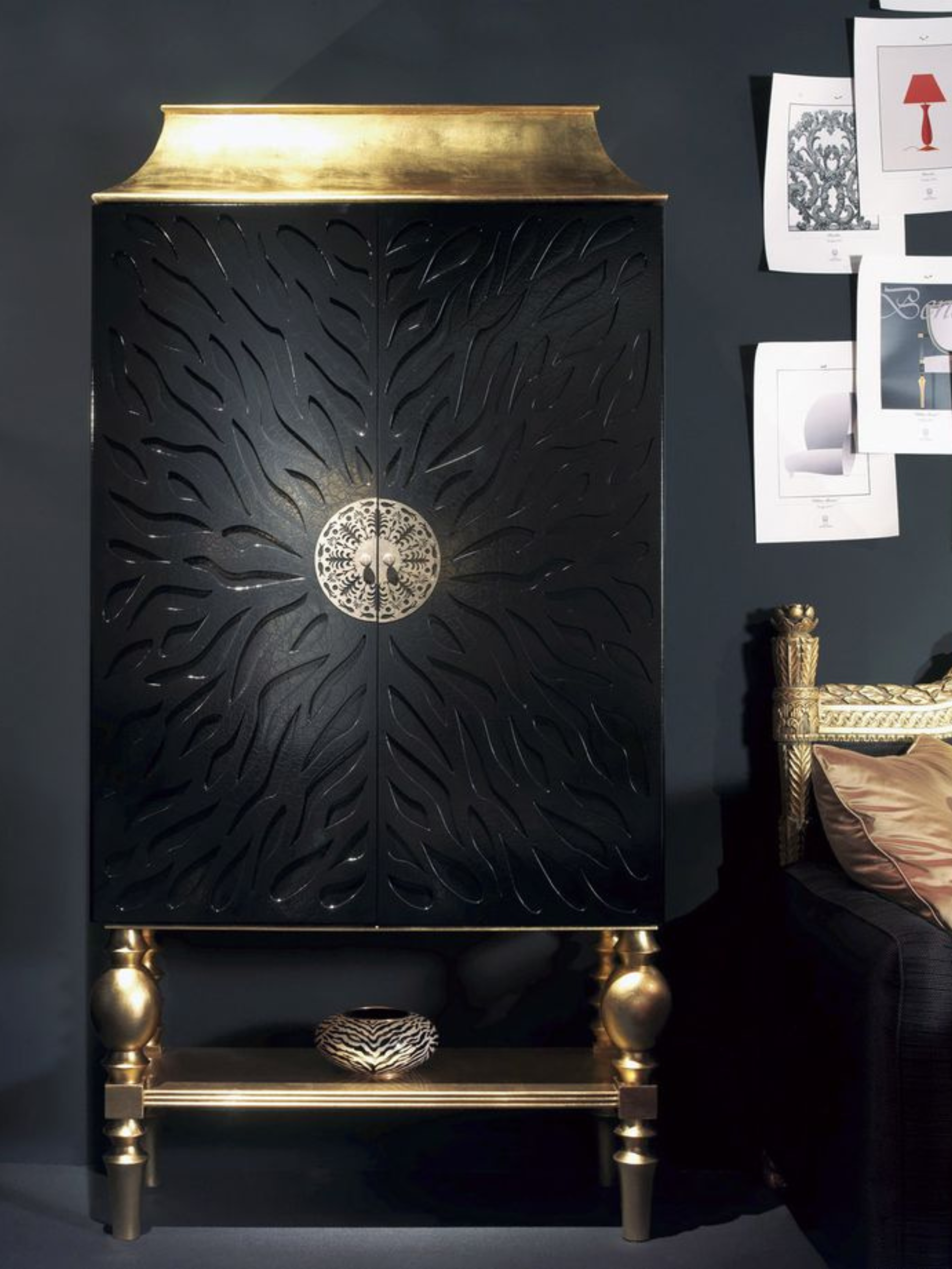 The Velvet Vault Bar Cabinet - Kelebek.in